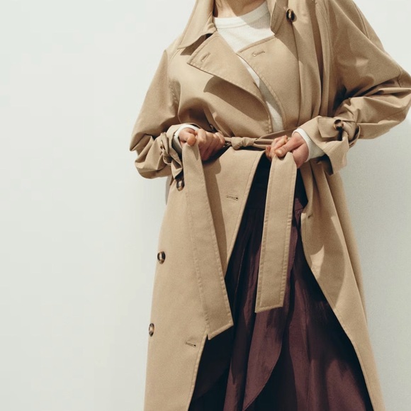 H&M Tan Belted Trench Coat - Picture 8 of 10